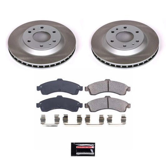 PowerStop 02-04 Oldsmobile Bravada Front Semi-Coated Rotor Kit (SC2057)