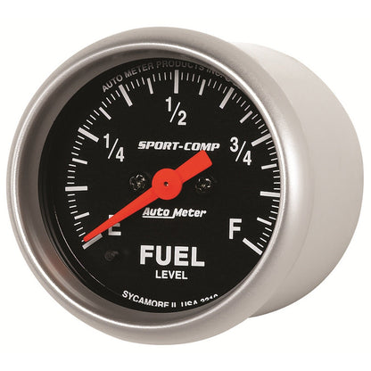 AutoMeter Sport Comp 52mm Full Sweep Electronic Fuel Level Programmable Empty-Full Range Gauge (3310)