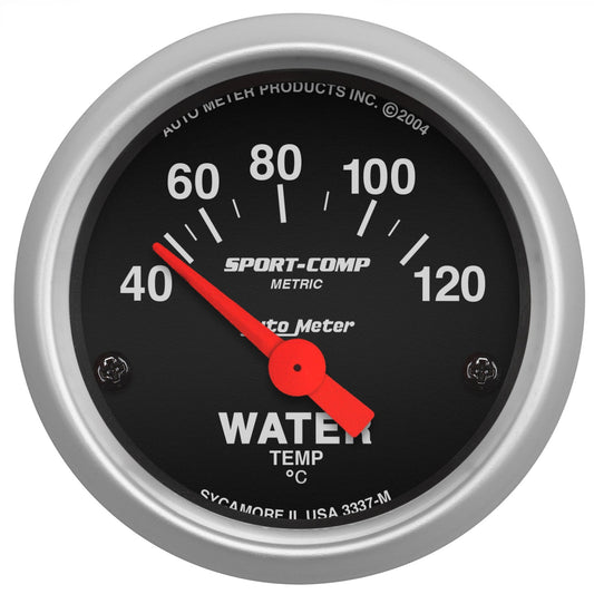 AutoMeter Sport-Comp 52mm 40-120 Degree Short Sweep Electronic Water Temperature Gauge (3337-M)
