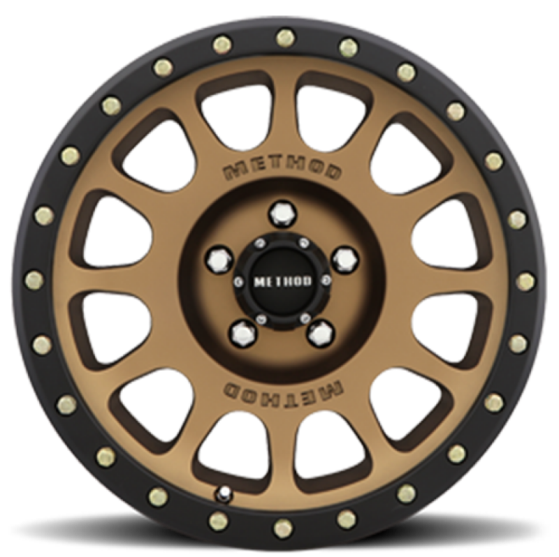 (set of 4) Method MR305 NV Bronze - Matte Black Lip | 17x8.5" +25mm | 5x150mm Wheel