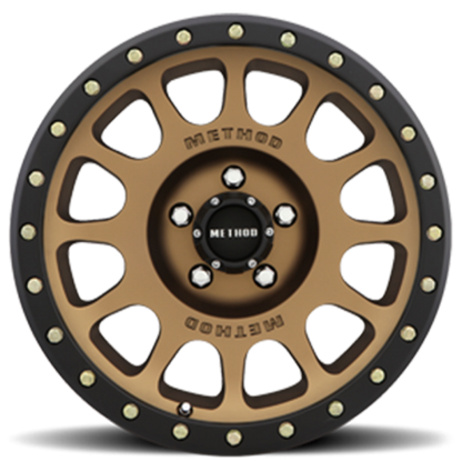 (set of 4) Method MR305 NV Bronze - Matte Black Lip | 17x8.5" +25mm | 5x150mm Wheel