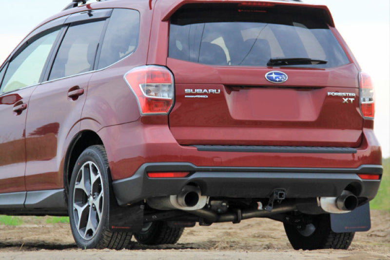 Rally Armor UR Mud Flaps Black w/Grey Logo | 2014-2015 Subaru Forester (MF28-UR-BLK/GRY)