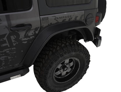 Bushwacker 10923-07 Flat Style Fender Flares Fits 18-26 Wrangler (JL)