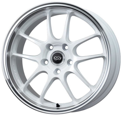 Enkei PF01SS White w/ Machined Lip | 17x8" +50mm | 5x114.3mm Wheel