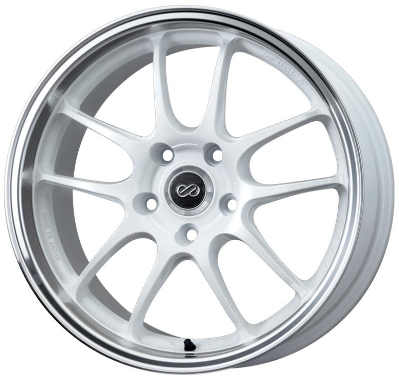 Enkei PF01SS White w/ Machined Lip | 17x9" +60mm | 5x114.3mm Wheel