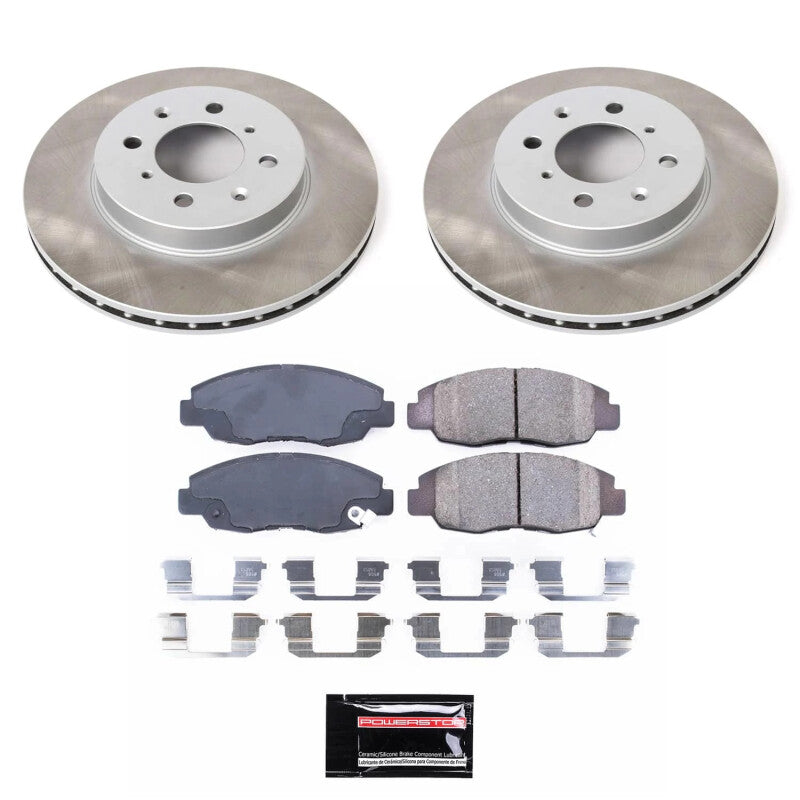 PowerStop 10-14 Honda Insight Front Semi-Coated Rotor Kit (SC690)