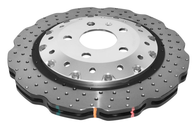 DBA 5000 Series Cross D& Dimpled Rotor w/ Clear Anodized Hat | Audi RS Q3 (14+) (DBA52836WSLVXD)
