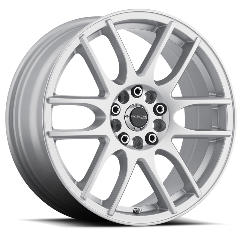 (set of 4) Raceline 141 Mystique Gloss Silver | 15x7" +40mm | 5x100/5x114.3mm Wheel