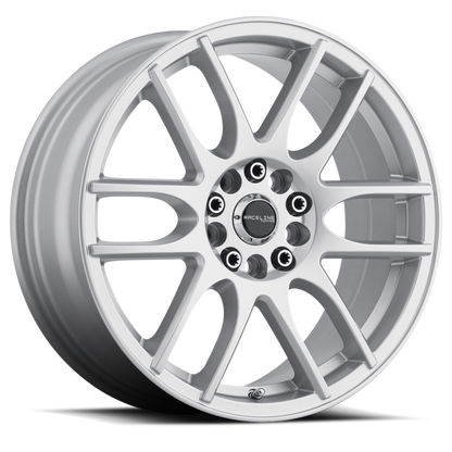 Raceline 141 Mystique Gloss Silver | 18x7.5" +42mm | 5x100/5x114.3mm Wheel