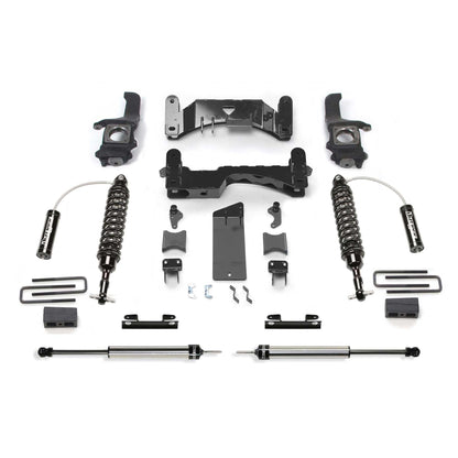 Fabtech 4" Performance System w/ Dual Lower Shock Supports 2.5in Cutout Reservoir & Rear Dual Lower Shock Supports | Toyota Tundra 4WD TRD Pro (16-19) (K7078DL)