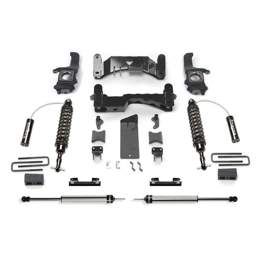 Fabtech 4" Performance System w/ Dual Lower Shock Supports 2.5in Cutout Reservoir & Rear Dual Lower Shock Supports | Toyota Tundra 4WD TRD Pro (16-19) (K7078DL)
