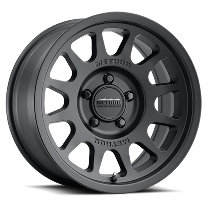 (set of 4) Method MR703 Matte Black | 16x6" +68mm | 5x130mm Wheel