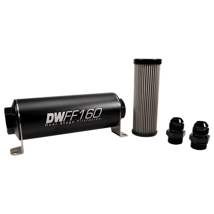 Deatschwerks Universal 100 Micron 160mm Fuel Filter Kit (8-03-160-100K-10/-38/-516/-6/-8)