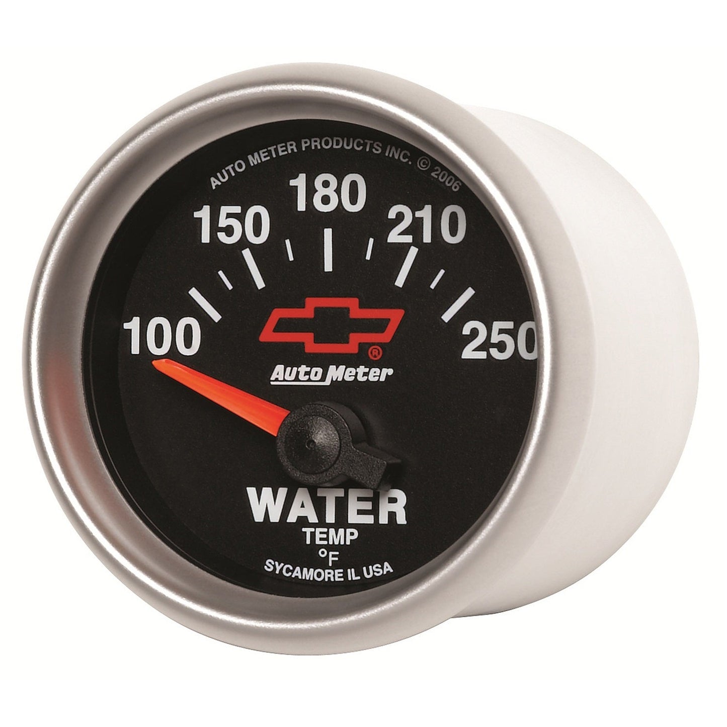 AutoMeter GM Bowtie Black 2-1/16in 100-250 F Pedestal Electronic Water Temp Gauge (3637-00406)