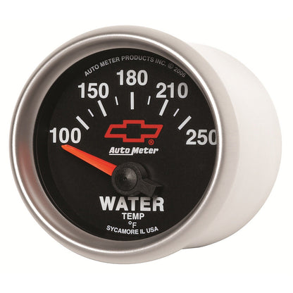 AutoMeter GM Bowtie Black 2-1/16in 100-250 F Pedestal Electronic Water Temp Gauge (3637-00406)