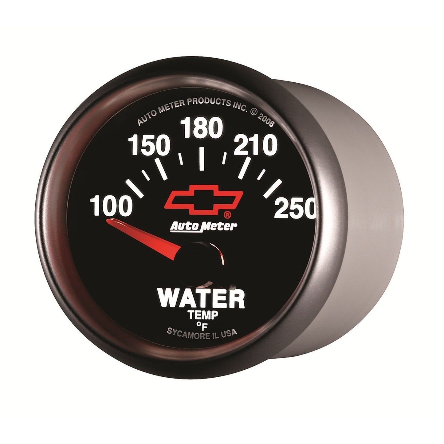 AutoMeter GM Bowtie Black 2-1/16in 100-250 F Pedestal Electronic Water Temp Gauge (3637-00406)