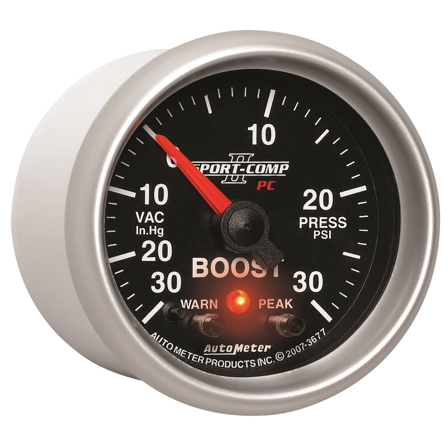 AutoMeter Sport-Comp II 52mm 30 IN HG / 30 PSI Electronic Boost/Vacuum Gauge (3677)