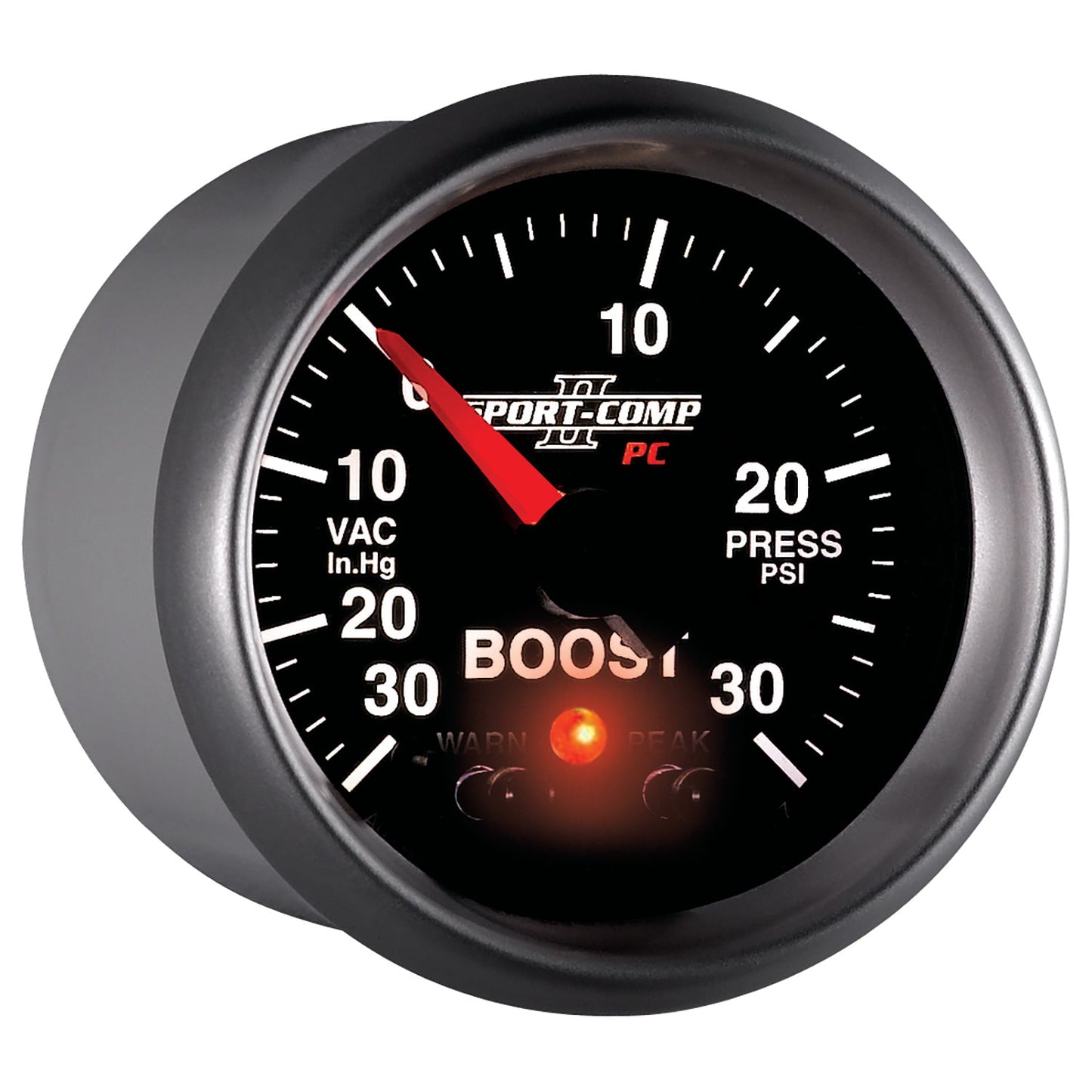 AutoMeter Sport-Comp II 52mm 30 IN HG / 30 PSI Electronic Boost/Vacuum Gauge (3677)
