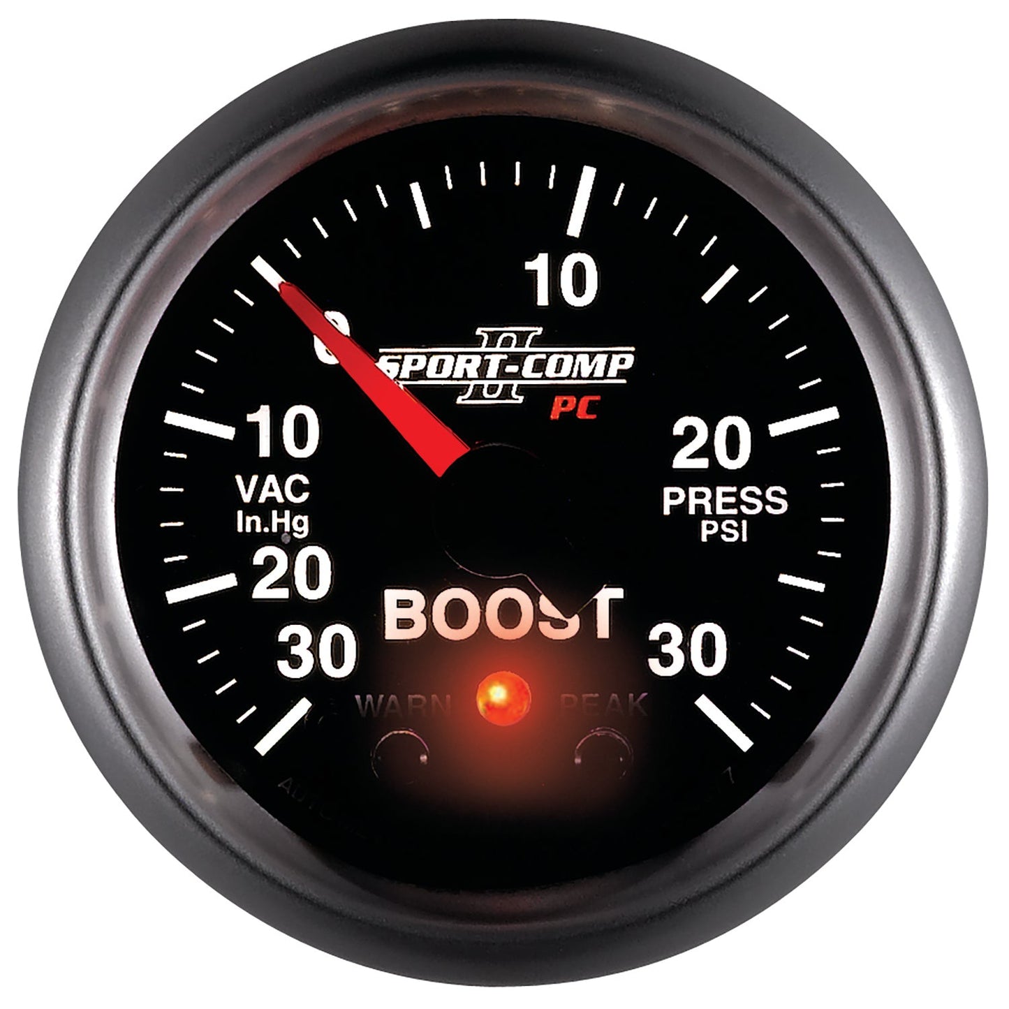 AutoMeter Sport-Comp II 52mm 30 IN HG / 30 PSI Electronic Boost/Vacuum Gauge (3677)