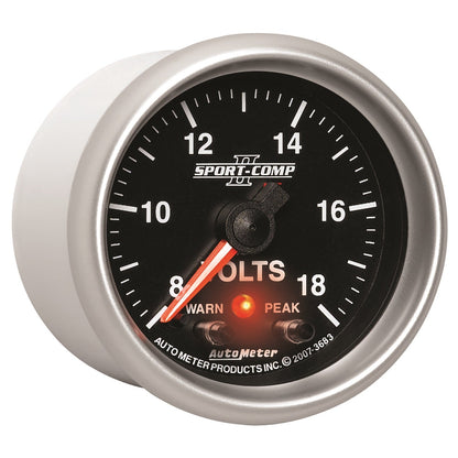 AutoMeter Sport-Comp II 2-1/16in Digital Voltometer Gauge - 18V (3683)