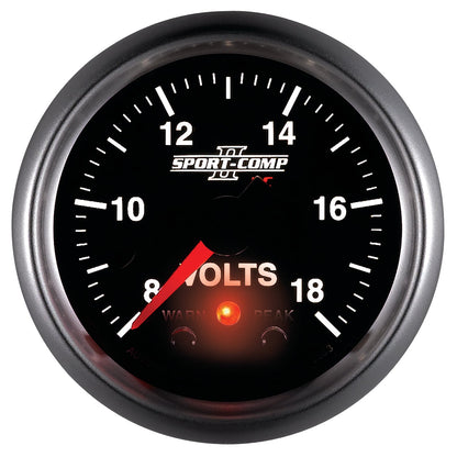 AutoMeter Sport-Comp II 2-1/16in Digital Voltometer Gauge - 18V (3683)