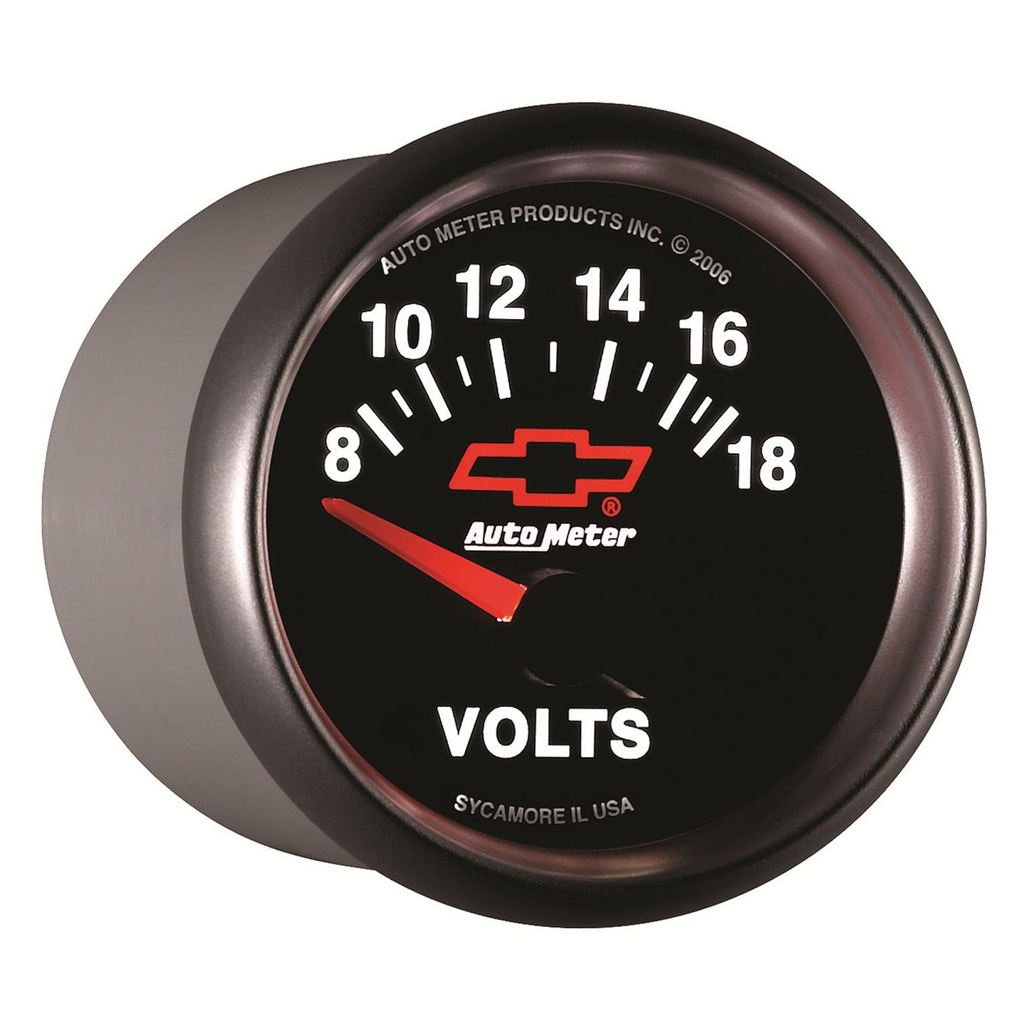 AutoMeter GM Bowtie Black 2-1/16 Voltmeter 8-18V (3692-00406)