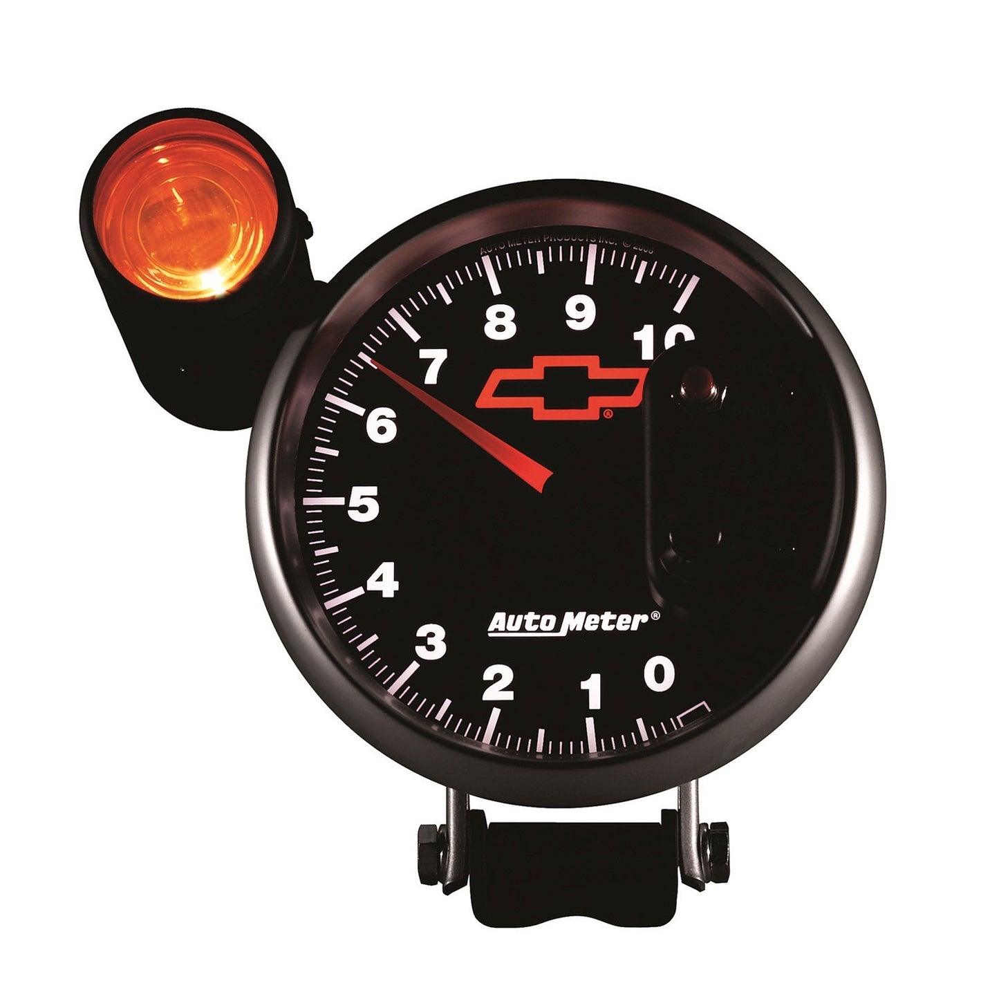 AutoMeter GM Bowtie Black 5in 10000 RPM Pedestal Electronic Tachometer w/ Ext Shift Light (3699-00406)