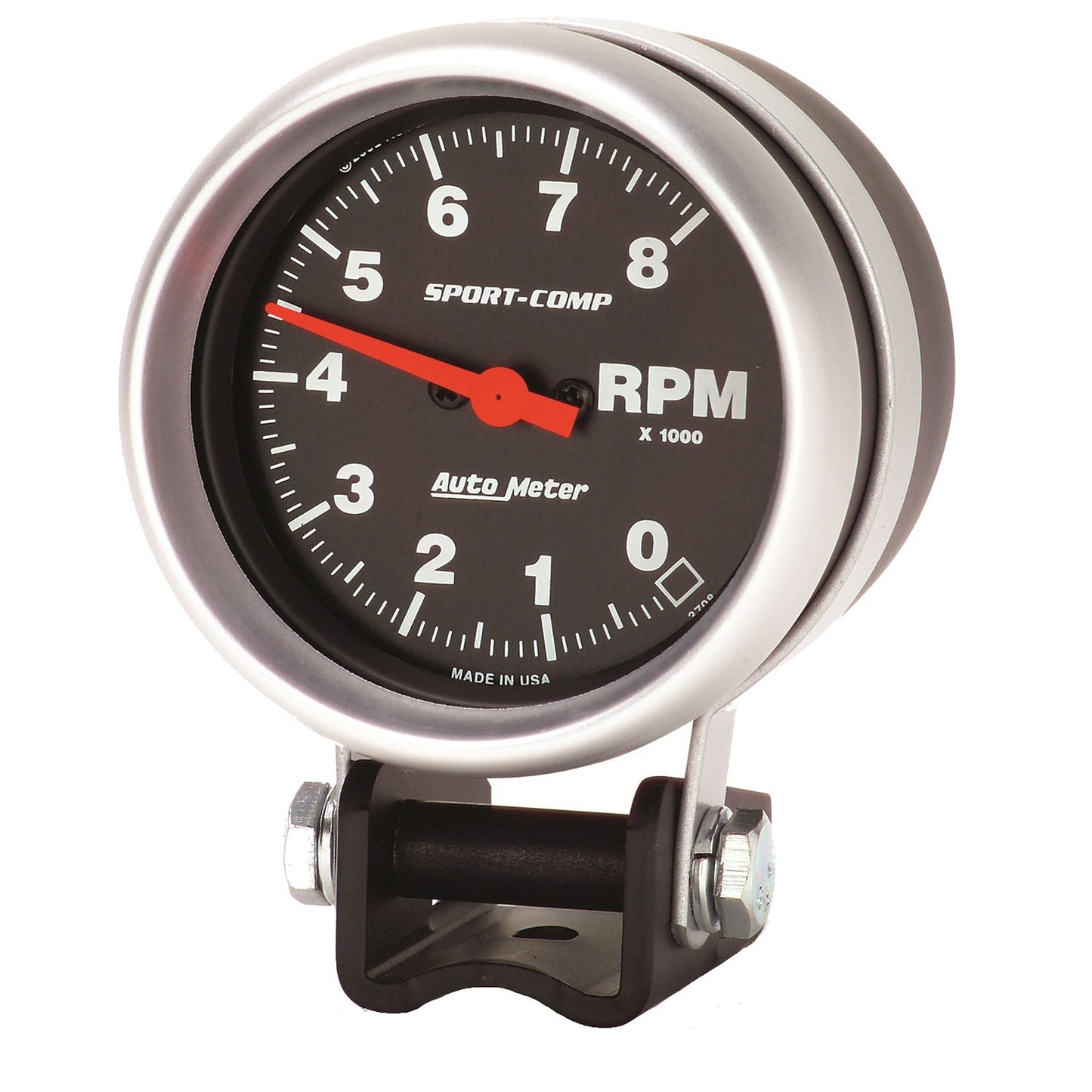 AutoMeter Standard 2-5/8in 8,000 RPM Pedestal Mount Tachometer Sport Comp (3708)