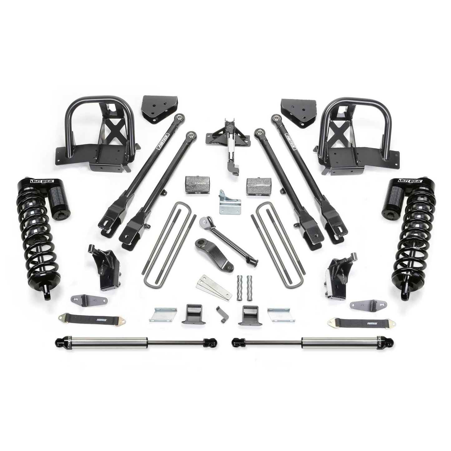 Fabtech 6" 4-Link System w/ DLSS 4.0 Coilover & Rear DLSS | Ford F450/550 4WD (08-10) (K2055DL)