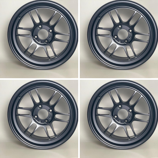 (set of 4) Enkei RPF1 Gunmetal | 15x8" +28mm | 4x100mm Wheel