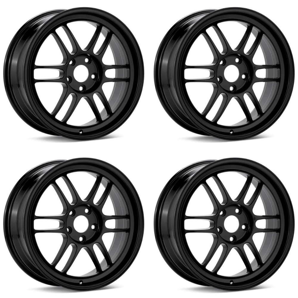(set of 4) Enkei RPF1 Matte Black | 17x7" +43mm | 4x100mm Wheels