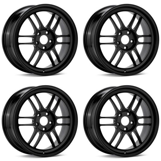 (set of 4) Enkei RPF1 Matte Black | 17x7" +43mm | 4x100mm Wheels