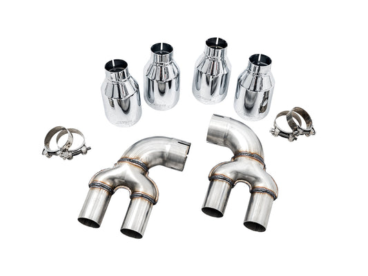 AWE Tuning OE-to-Quad Tip Conversion Kit for G2X M340i / M440i - Chrome Silver Tips (3810-42018)