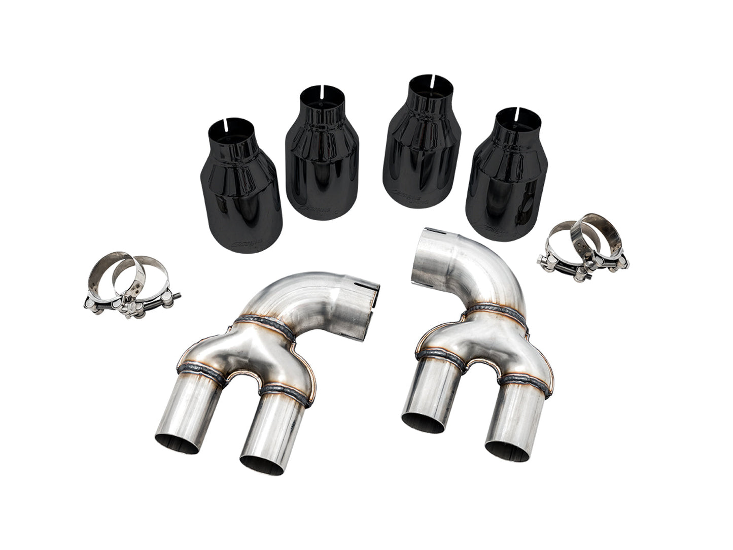 AWE Tuning OE-to-Quad Tip Conversion Kit for G2X M340i / M440i - Diamond Black Tips (3810-43020)
