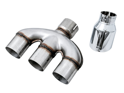 AWE Tuning Dual-to-Triple Tip Conversion for 10th Gen Civic Si - Chrome Silver Tip (AWE Tuning Exhaust required) (3810-52018)