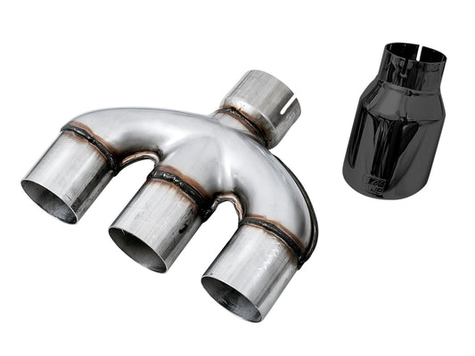 AWE Tuning Dual-to-Triple Tip Conversion for 10th Gen Civic Si - Diamond Black Tip (AWE Tuning Exhaust required) (3810-53020)