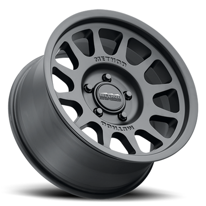 (set of 4) Method MR703 Matte Black | 16x6" +68mm | 5x130mm Wheel