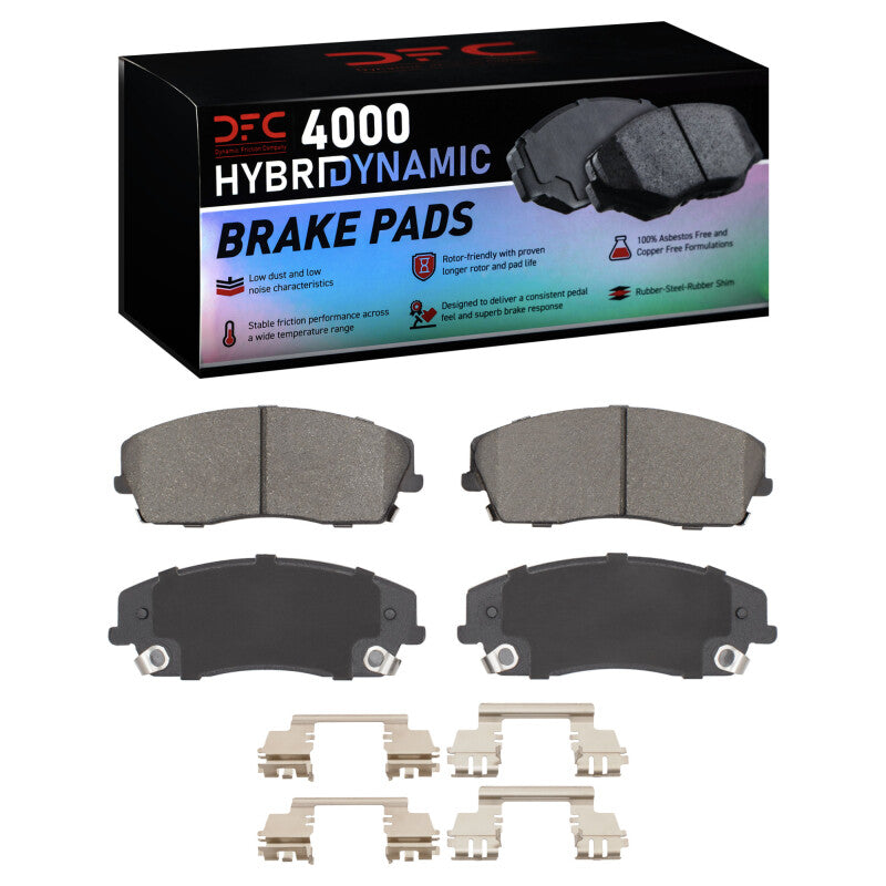 DFC 4000 HybriDynamic Brake Pads and Hardware Kit (FRONT): Chrysler 300 (05-23)