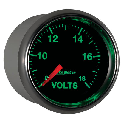 AutoMeter GS Series 2-1/16in Voltmeter 18V Electrical Gauge Full Sweep (3891)