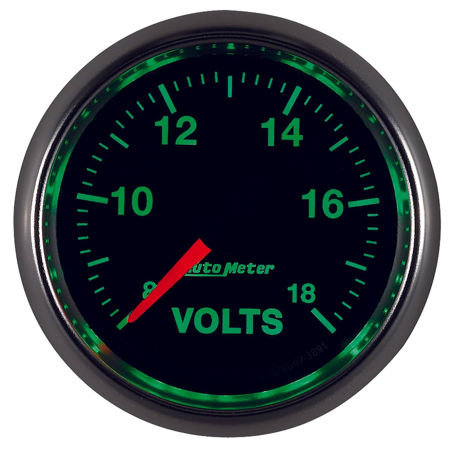 AutoMeter GS Series 2-1/16in Voltmeter 18V Electrical Gauge Full Sweep (3891)