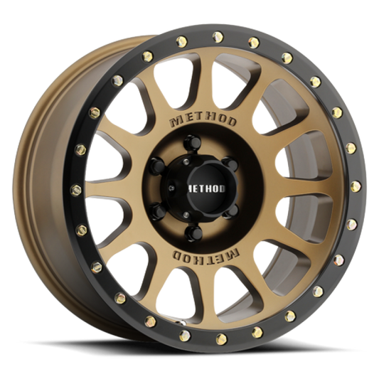 Method MR305 NV Bronze - Matte Black Lip | 17x8.5" +25mm | 6x120mm Wheel