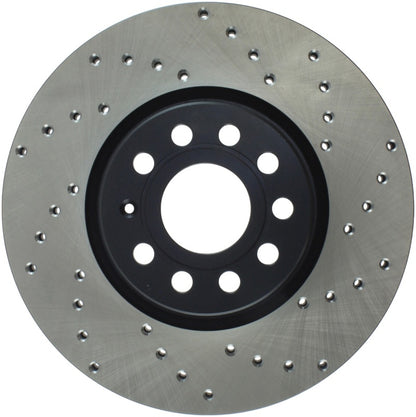 Stoptech 128.33098L Sport Cross-Drilled Disc Brake Rotors For Volkswagen Jetta