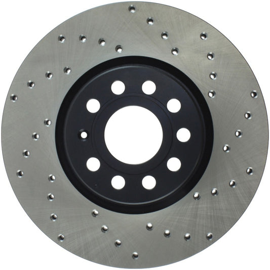 Stoptech 128.33098L Sport Cross-Drilled Disc Brake Rotors For Volkswagen Jetta