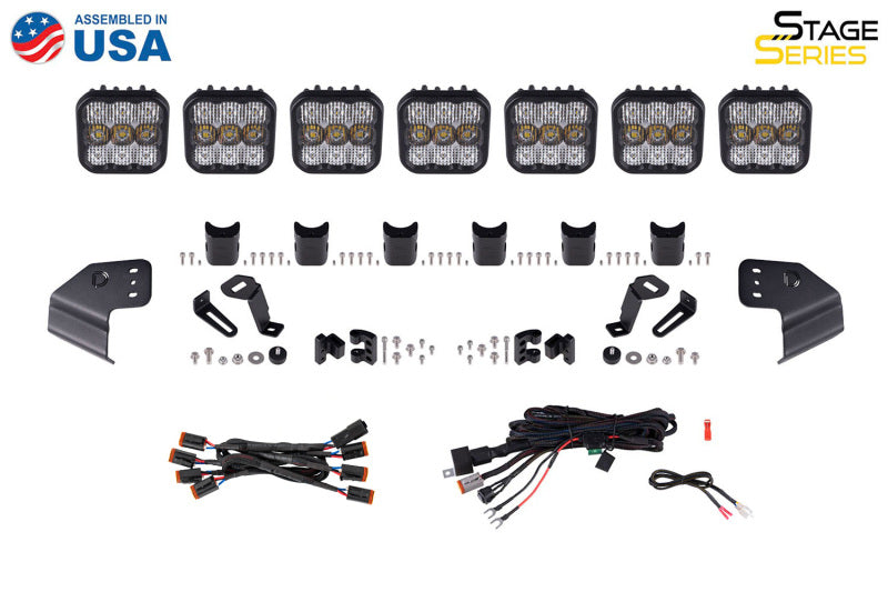 Diode Dynamics Bronco SS5 Pro CrossLink Windshield - White Combo Lightbar Kit