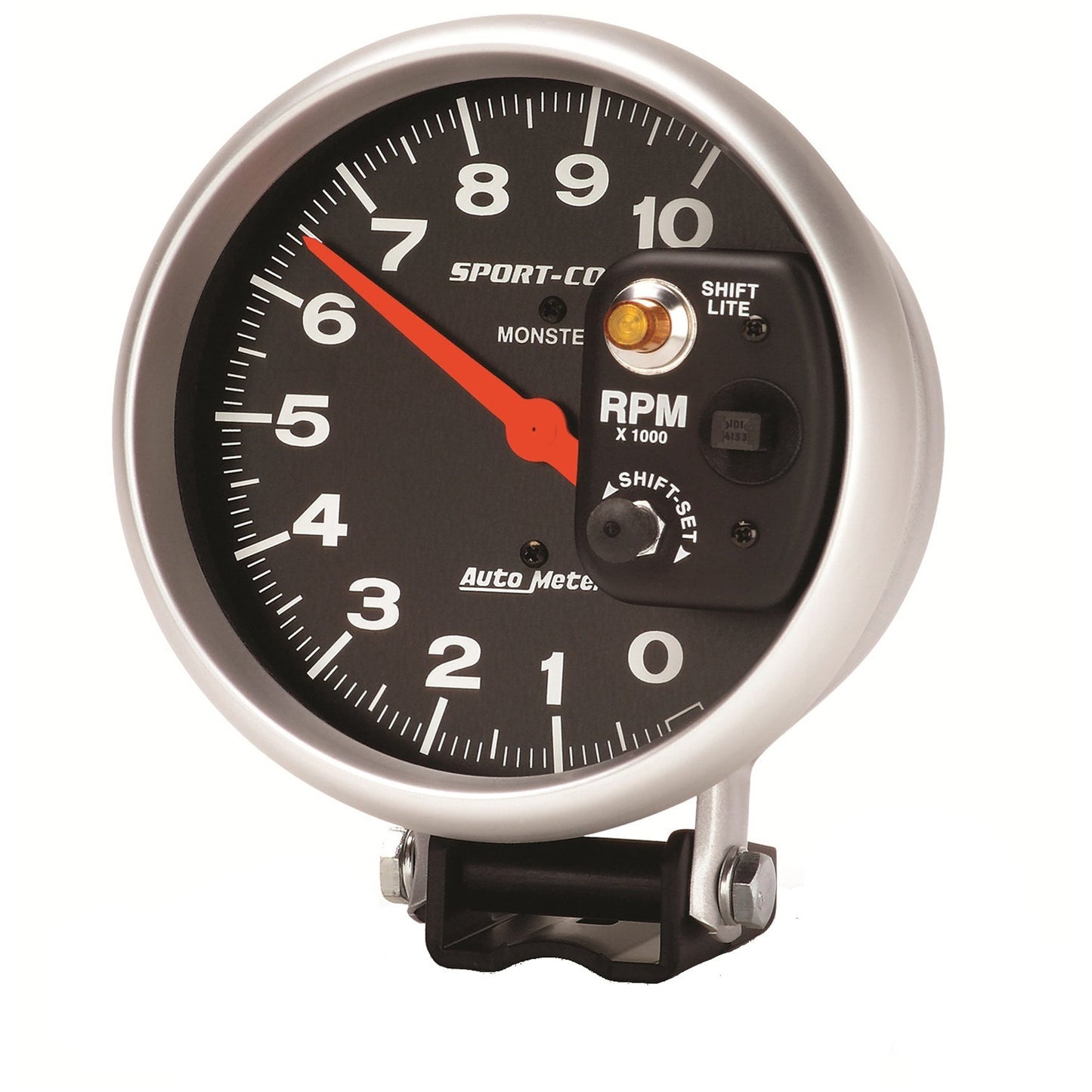AutoMeter Sport-Comp 5 inch 10,000 RPM Pedestal Mount Tachometer (Shift-Lite on Control Shield) (3903)