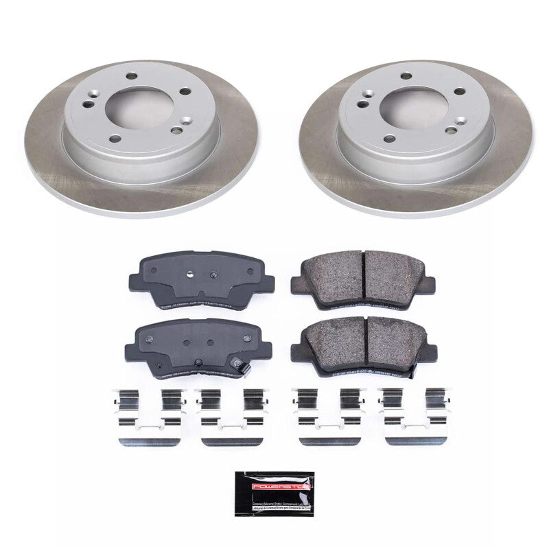 PowerStop 14-16 Kia Soul Rear Semi-Coated Rotor Kit (SC6502)