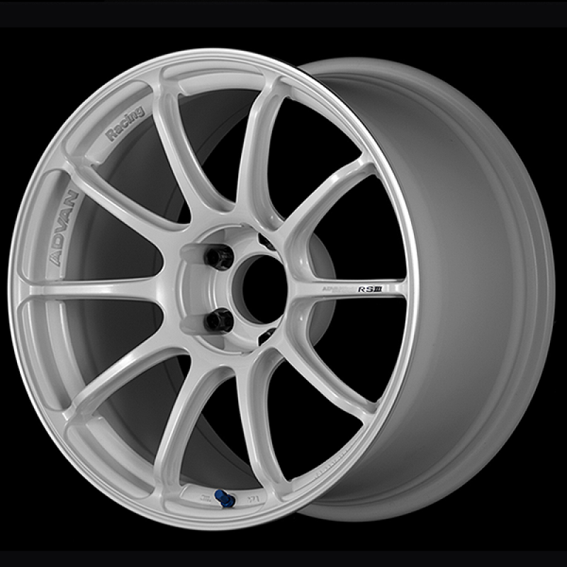 (set of 4) Advan RSIII Racing White Metallic/Ring | 18x9.5" +45mm | 5x120mm Wheels