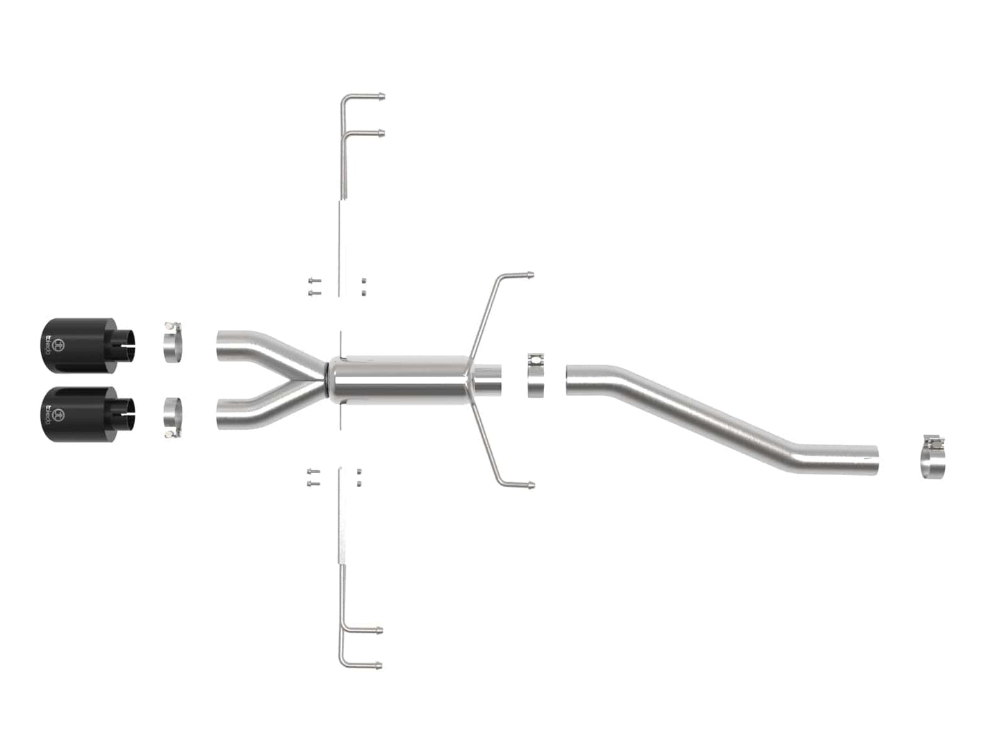 aFe Takeda 2.5in 304SS Axle-Back Exhaust System 17-19 Honda Civic Type R L4-2.0L (t) - Black Tip