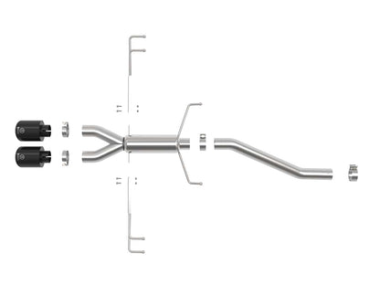 aFe Takeda 2.5in 304SS Axle-Back Exhaust System 17-19 Honda Civic Type R L4-2.0L (t) - Black Tip