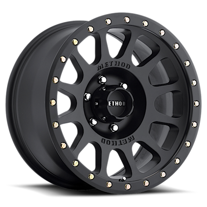 (set of 4) Method MR305 NV Matte Black | 17x8.5" +25mm | 6x120mm Wheel